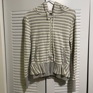 Anthropologie Saturday Sunday Zip Front Peplum Hoodie